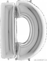 Nafukovací balónek písmeno D stříbrné 102 cm