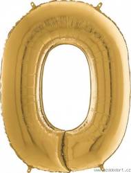 Nafukovací balónek číslo 0 zlatý 66cm