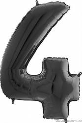 Nafukovací balónek číslo 4 černý 66cm