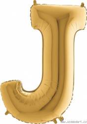 Nafukovací balónek písmeno J zlaté 102 cm