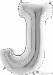 Nafukovací balónek písmeno J stříbrné 102 cm