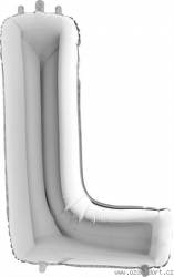 Nafukovací balónek písmeno L stříbrné 102 cm