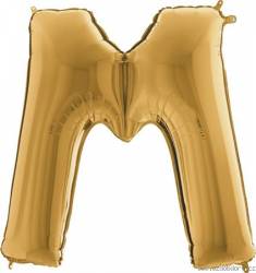 Nafukovací balónek písmeno M zlaté 102 cm