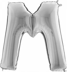 Nafukovací balónek písmeno M stříbrné 102 cm