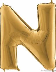 Nafukovací balónek písmeno N zlaté 102 cm