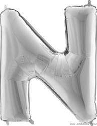 Nafukovací balónek písmeno N stříbrné 102 cm