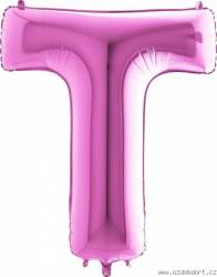 Nafukovací balónek písmeno T růžové 102 cm
