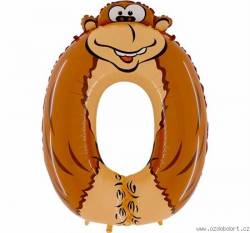 Nafukovací balónek opice číslo 0 pro děti 102cm