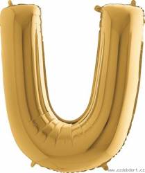 Nafukovací balónek písmeno U zlaté 102 cm