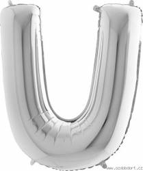 Nafukovací balónek písmeno U stříbrné 102 cm