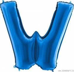 Nafukovací balónek písmeno W modré 102 cm