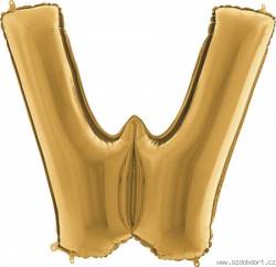 Nafukovací balónek písmeno W zlaté 102 cm