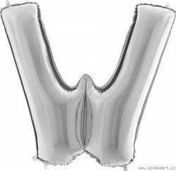 Nafukovací balónek písmeno W stříbrné 102 cm
