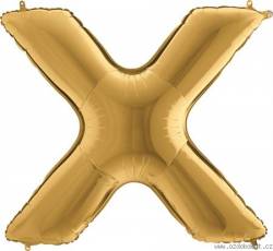 Nafukovací balónek písmeno X zlaté 102 cm
