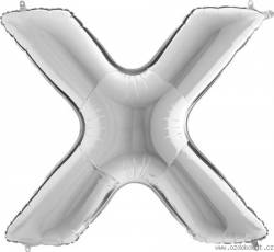Nafukovací balónek písmeno X stříbrné 102 cm