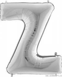 Nafukovací balónek písmeno Z stříbrné 102 cm