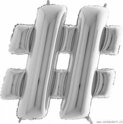 Nafukovací balónek symbol hestage stříbrné 102 cm