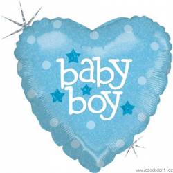 Nafukovací balónek modré srdce narození kluka 46cm