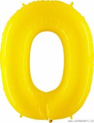 Nafukovací balónek číslo 0 žlutý 102cm extra velký