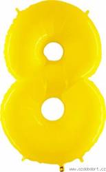 Nafukovací balónek číslo 8 žlutý 102cm extra velký