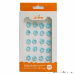 Cukrové květiny 30ks malé světle modré