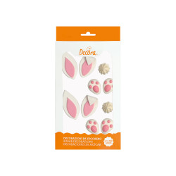 Cukrové zdobení na dort ouška a tlapičky