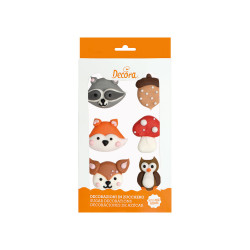 Cukrové zdobení na dort lesní zvířátka 6ks
