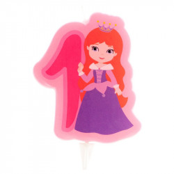 Svíčka na dort číslice jedna princezna 7cm