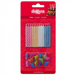 Dortové svíčky barevné se zápichem 24ks