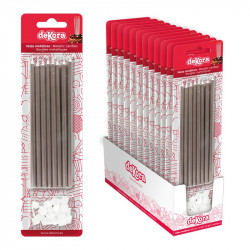 Stříbrné dortové svíčky se zápichem 13cm 16ks