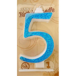 Svíčka velká modrá číslo 5 6466 dortis