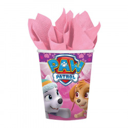 Kelímky papírové 8ks Paw Patrol růžové 250ml
