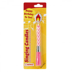 Hrající svíčka růžová