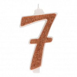 Svíčka na dort 12cm třpytivá zlatá číslo 7