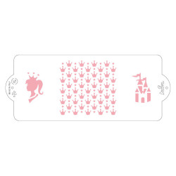 Stencil šablona na dort 10x25cm princezna