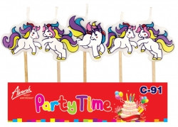 Svíčky na dort 5ks jednorožci - Unicorn