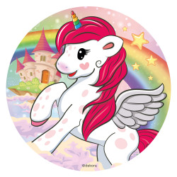 Fondánový list na dort Jednorožec a duha 16cm