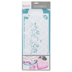 Stencil na dort 2x 37x17 a 33x15cm květinové vzory