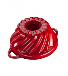 Eliška Litinová smaltovaná pečicí forma Malá bábovka GOURMETINA - Stínově červená - Český Smalt