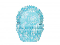 Košíčky na muffiny modré, sněhové vločky 50x33 mm - House of Marie