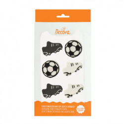 Cukrová dekorace na dort fotbal, 6ks