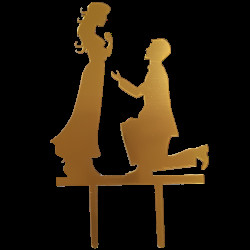 Zapichovací dekorace na dort, žádost o ruku, zlatá