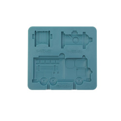 Silikonová formička hasičké auto a hydrant 10x9,5cm