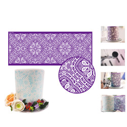 Stencil šablona na dort - krajka 45,5x18cm