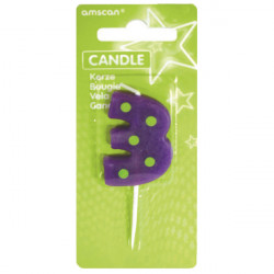 Narozeninová svíčka barevná 7,6cm číslo 3