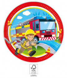 Papírový talíř na párty 23cm Hasiči