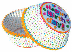 Košičky na muffiny veselé narozeniny puntíky (50 ks)