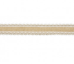 Jutová stuha s dvojitnou krajkou 4x500cm