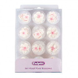 Cukrová dekorace - květy - 36ks
