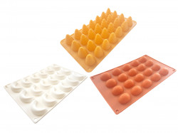 Sada 3ks vánočních forem včelí úly, rohlíčky a ořechy